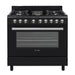 ELBA ESSENTIAL 90CM 4BRN GAS/2ELECTRIC STOVE BLACK D.K. GAS APPLIANCES (P