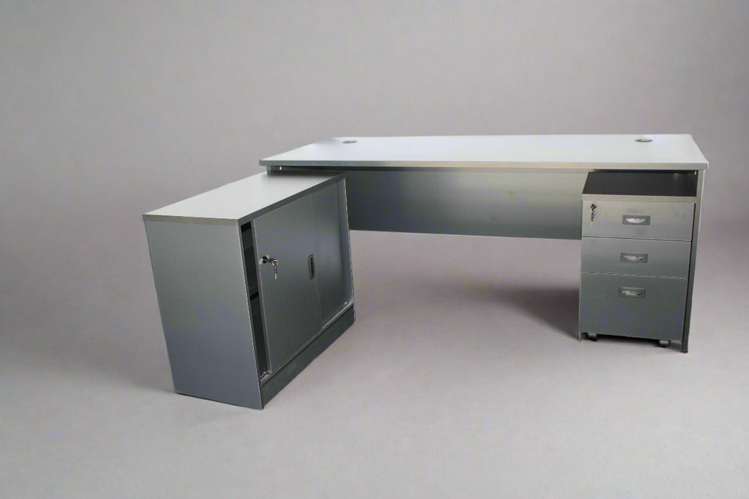 1.8 m Dark grey office desk