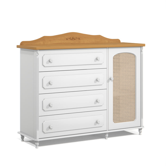 PROVENCE CHEST OF DRAWERS WITH RATTAN DOOR WHITE/F MATIC INDUSTRIA