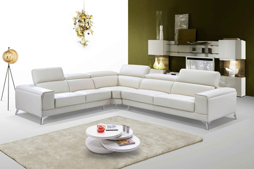 Full leather white corner lounge suite