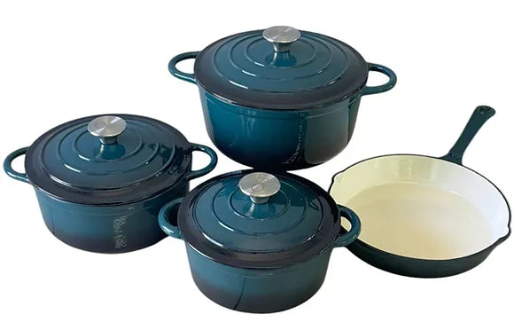 7 PCS CAST IRON POT SET - AGAVE