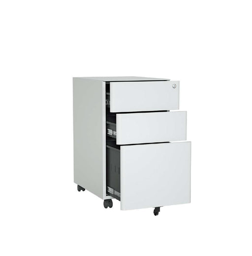 3-DRAWER MOBILE PEDESTAL (INNER HANDLE) LIGHT GREY  