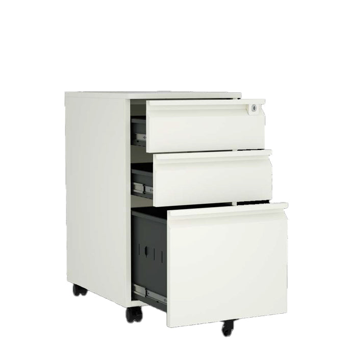 3-DRAWER MOBILE PEDESTAL (SWAN NECK HANDLE) WHITE KTMM INVESTMENT PTY LT