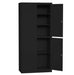 4-DOOR FILING CABINET & STORAGE CUPBOARD (BLACK) 