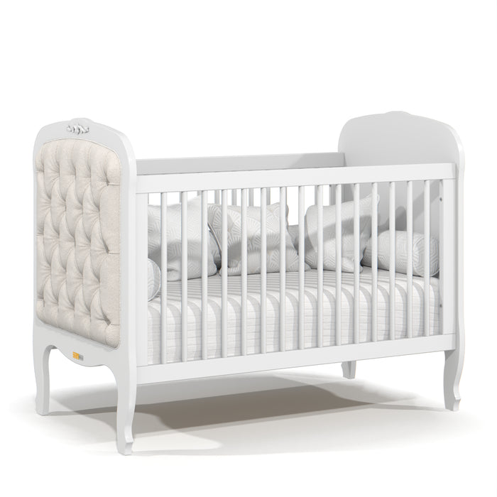 PROVENCE CRIB WITH TUFTED HEADBOARD WHITE MATIC INDUSTRIA