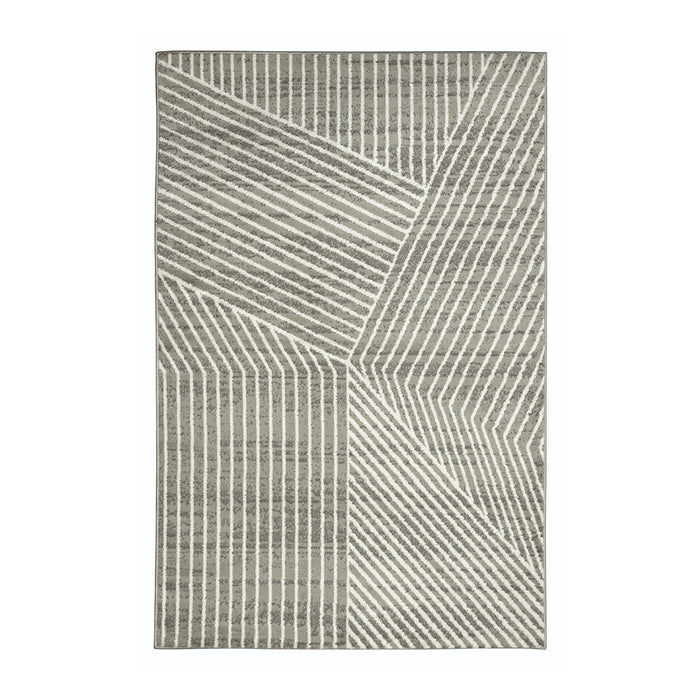 NORWAY RUG 160X235 - 65000 Grey line patterned rug