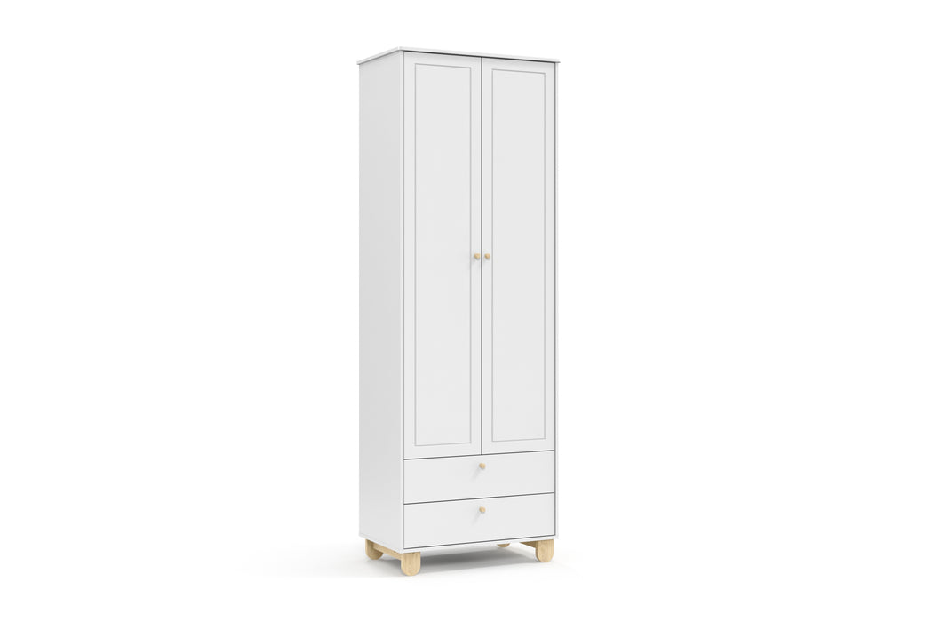 ZUPY 2 DOOR WARDROBE WHITE/NATURAL MATIC INDUSTRIA