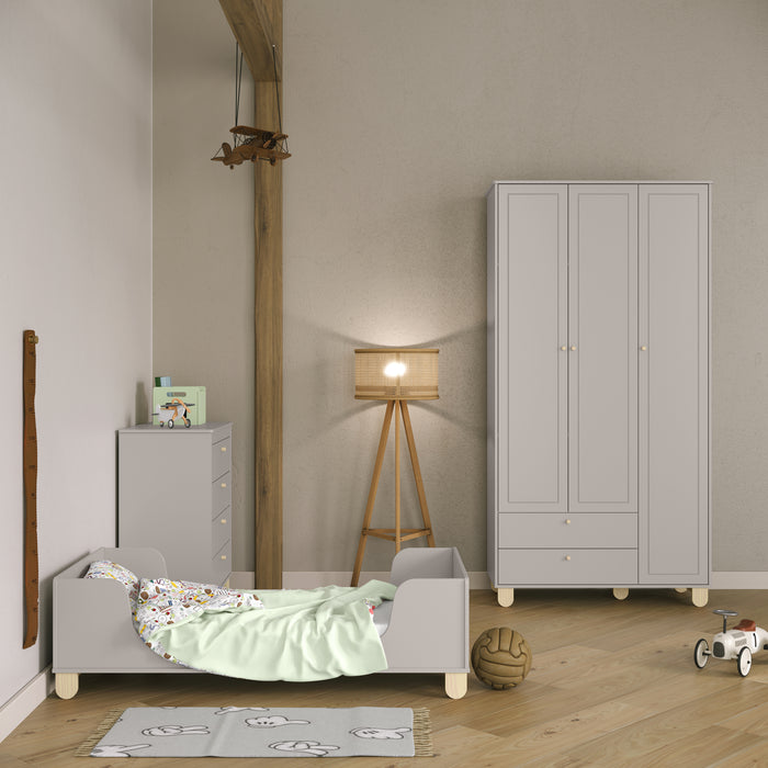 ZUPY 3 DOOR WARDROBE GREY/NATURAL MATIC INDUSTRIA