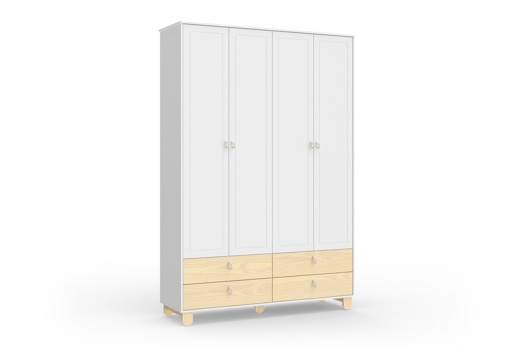 ROPE 4 DOOR WARDROBE WHITE/NATURAL MATIC INDUSTRIA