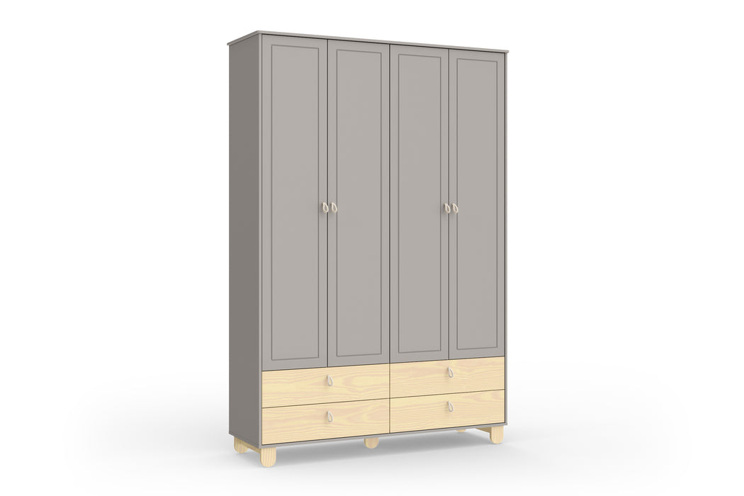 ROPE 4 DOOR WARDROBE GREY/NATURAL MATIC INDUSTRIA