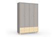 ROPE 4 DOOR WARDROBE GREY/NATURAL MATIC INDUSTRIA