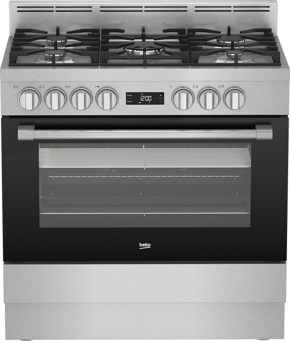 BEKO 90CM TWIN FAN FREERANGE COOKER S/S DEFY