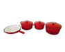 7 PCS CAST IRON POT SET - RED MABRUK IMPORT & EXPORT