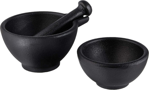 ZASSENHAUS MORTAR AND PESTLE 3PCE SET - BLACK STAINLESS STEEL SOLUTI