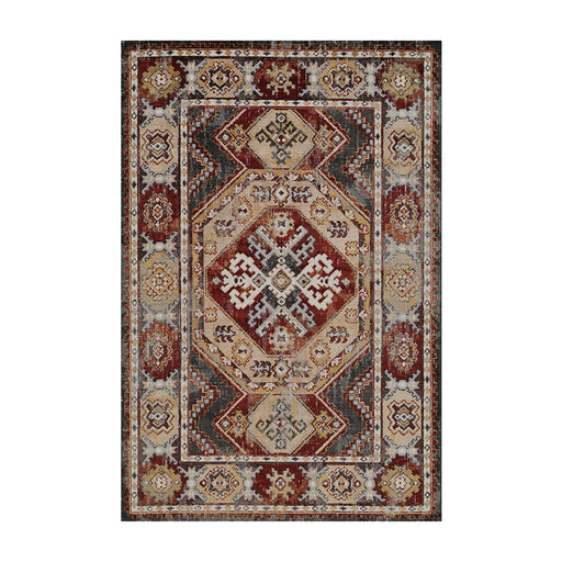 ZOE RUG 160X235 - 82dark grey and maroon patterned rug