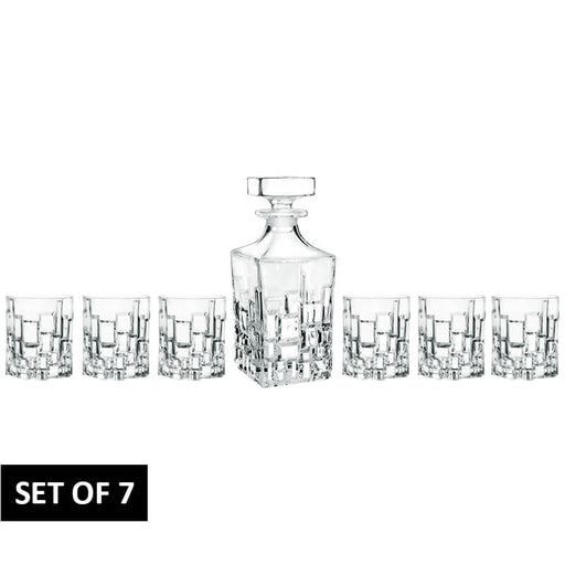 ETNA WHISKY SET 7PC TRANS NATAL CUT GLASS