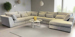 Corner lounge suite with an additional daybed in a grey  fabric