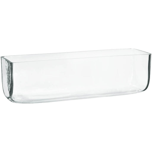 RECTANGULAR TANK VASE 10X35CM TRANS NATAL CUT GLASS