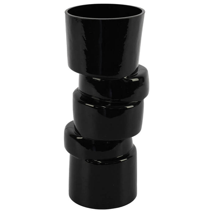 NGQONDO VASE 30CM BLACK TRANS NATAL CUT GLASS