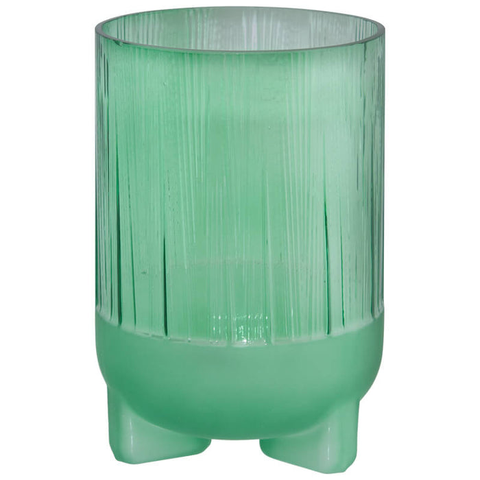 ABSINTHE GREEN VASE 23X15CM TRANS NATAL CUT GLASS