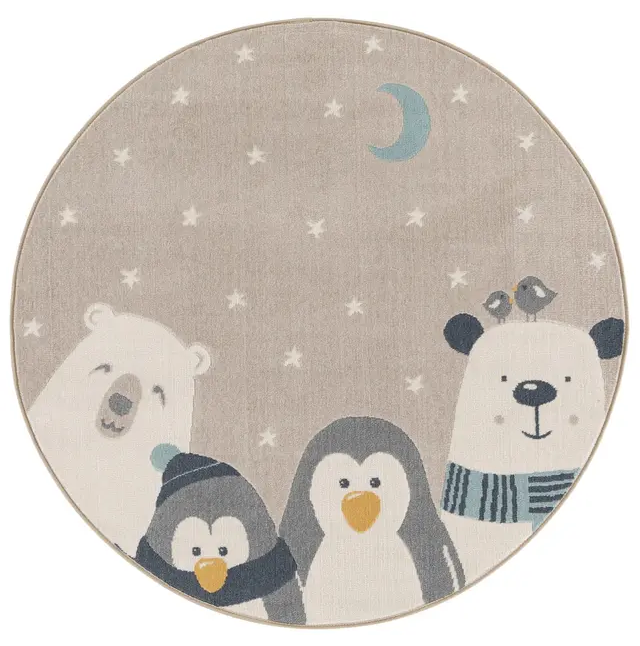 CANVAS KIDS ROUND RUG - FAMILY GREY 120X120 RUGS ORIGINAL