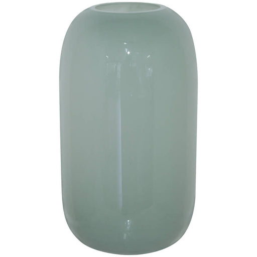 SAGE GREEN VASE 27CM TRANS NATAL CUT GLASS