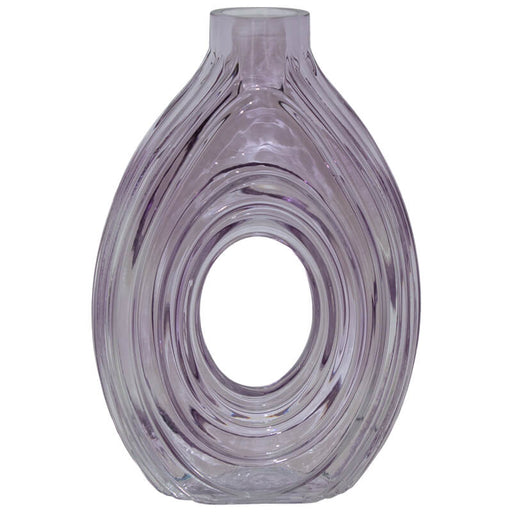 LILIC HOLE VASE 27CM TRANS NATAL CUT GLASS