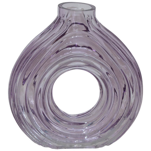 LILIC HOLE VASE 19CM TRANS NATAL CUT GLASS