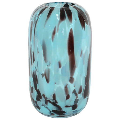 MALDIVES BLUE VASE 27CM TRANS NATAL CUT GLASS