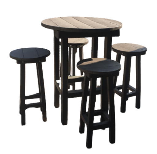 COCKTAIL TABLE SET & 4 CHAIRS (1050X1500X1500) UNIQUE TIMBER PLASTICS