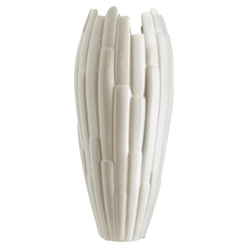 ENTA BEIGE VASE 52CM TRANS NATAL CUT GLASS