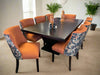 9 piece  CASANOVA Dining room suiute D/WALNUT - GROUNDED 19 & RUST  