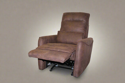 Cyrus recliner in brown fabric