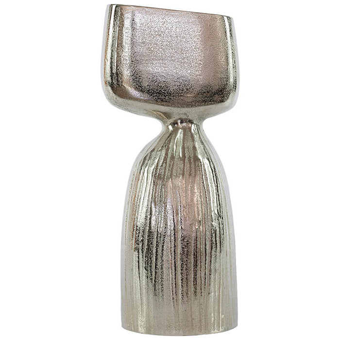 MIRO VASE ROUGH NICKEL 38CM TRANS NATAL CUT GLASS