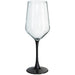 LANU BLACK STEM WINE GLASS 350ML S/6 TRANS NATAL CUT GLASS