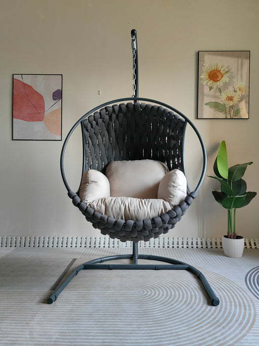 EVA MODERN HANGING CHAIR SAND DARK GREY GP TOPARTS