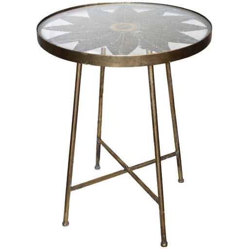 PADRON SIDE TABLE 50X64CM TRANS NATAL CUT GLASS