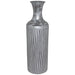 KLENA SILVER METAL VASE 54CM TRANS NATAL CUT GLASS