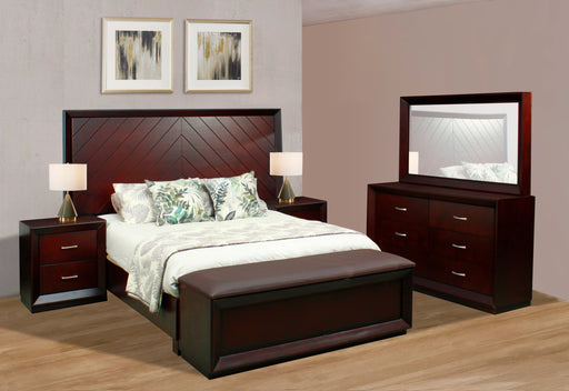 3PCE HARPER DARK WALNUT BEDROOM SUITE LINEAR CLASSICA