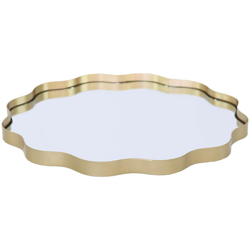 BECKETT GOLD TRAY 35CM TRANS NATAL CUT GLASS