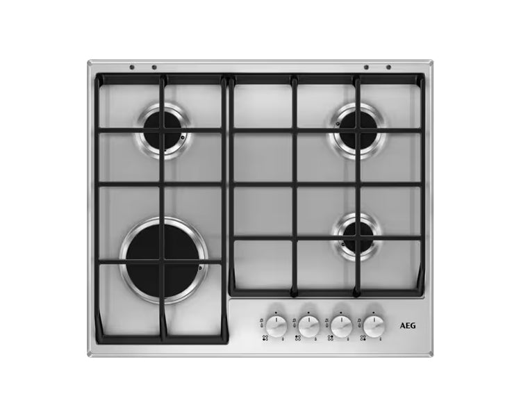 AEG 60CM 6000 SERIES 4 BURNER GAS HOB S/STEEL 