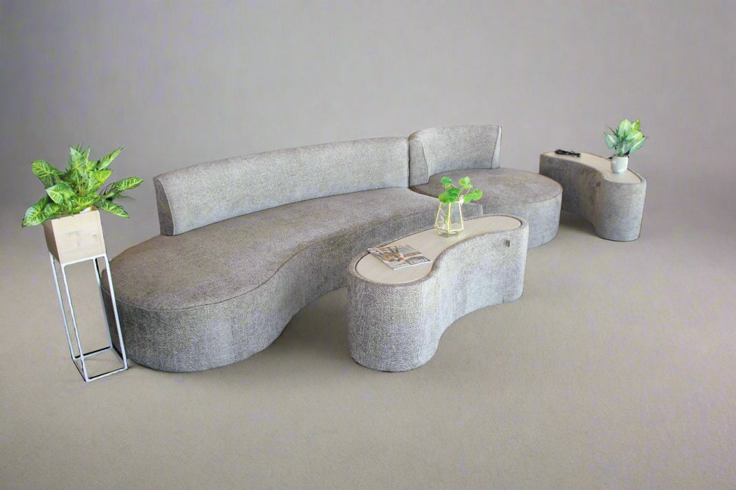 4PCE QUANTIANO LOUNGE SUITE L/GRAY WITH 2X C/TABLE INTERSOFA