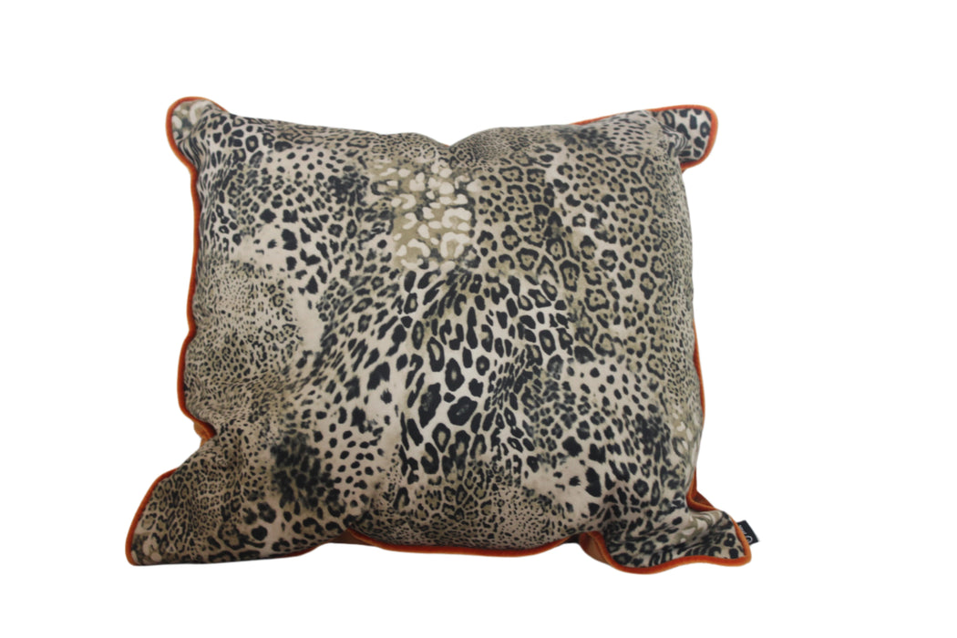 LEOPARD PRINT/ORANGE PIPE SCATTER 60X60 ALPINE UPHOLSTERERS