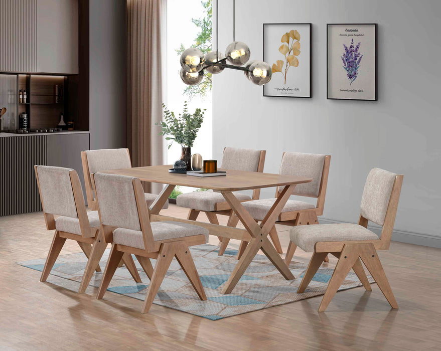 7PCE OWEN DINING ROOM SUITE - BEECH + WHEAT INTERGO FURNITURE SDN.