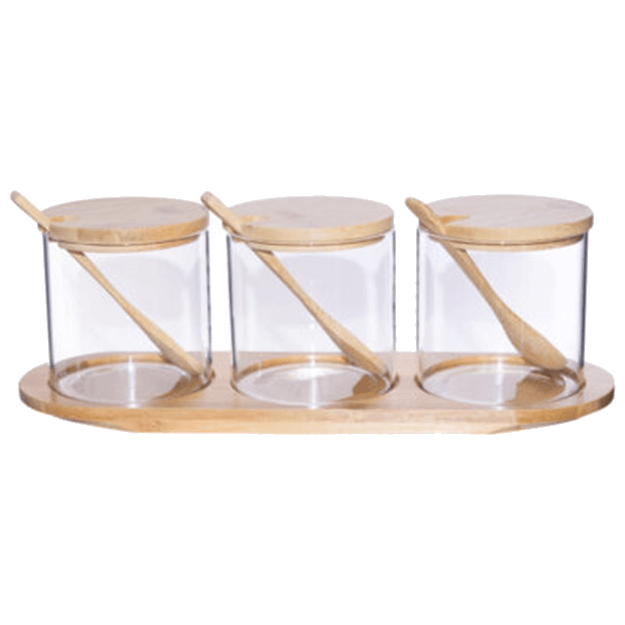 JEANINE JAR SET/3 WITH SPOONS