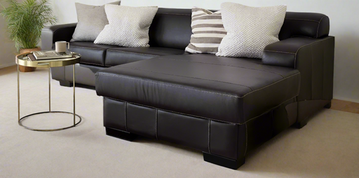 2 Piece daybed in a chocolate leather