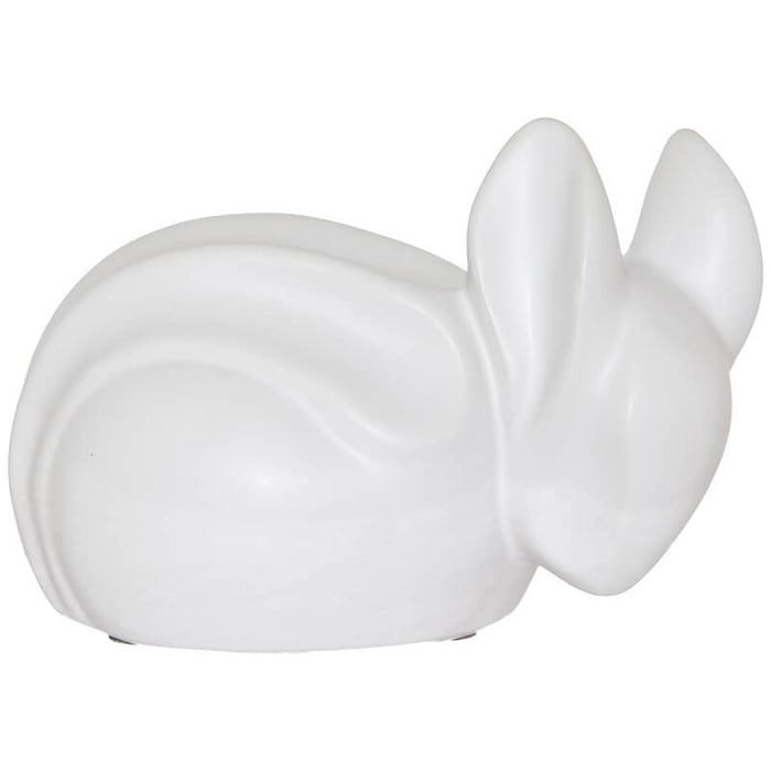 SLEEPING WHITE BUNNY 20X12X14CM TRANS NATAL CUT GLASS