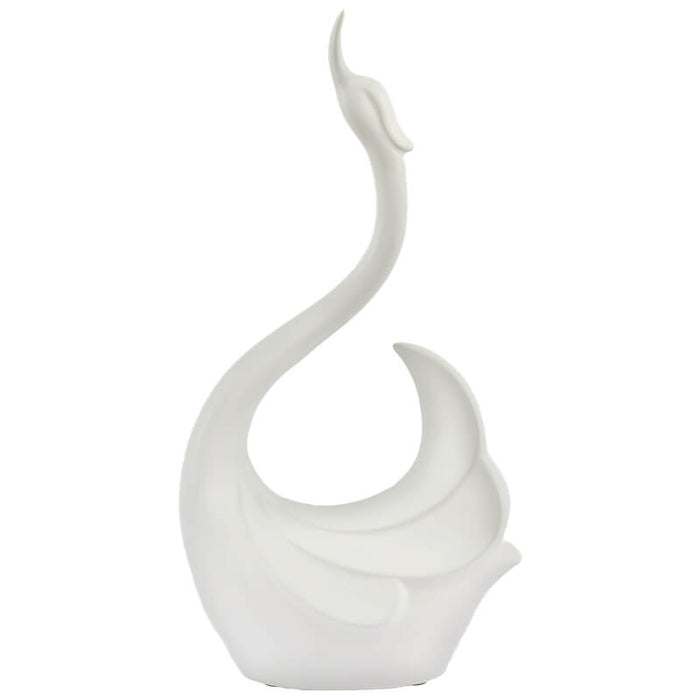 SWAN WHITE HEAD UP 41CM TRANS NATAL CUT GLASS