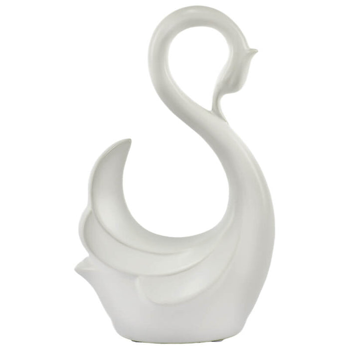 SWAN WHITE HEAD DOWN 31CM TRANS NATAL CUT GLASS