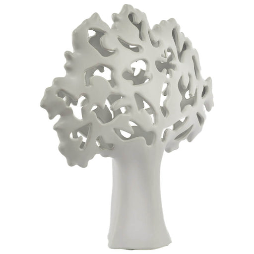 TREE DECOR MATT WHITE 34CM TRANS NATAL CUT GLASS